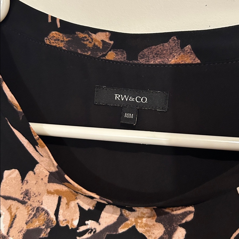 RW&CO. Black and Brown Floral Blouse - Picture 3 of 4